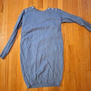 Seraphine Blue Long Sleeve Maternity Sweater Dress